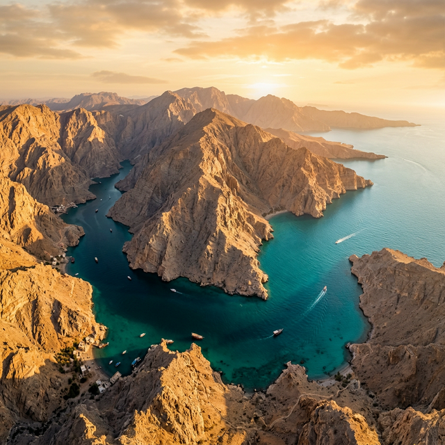 Musandam fjords panoramic view